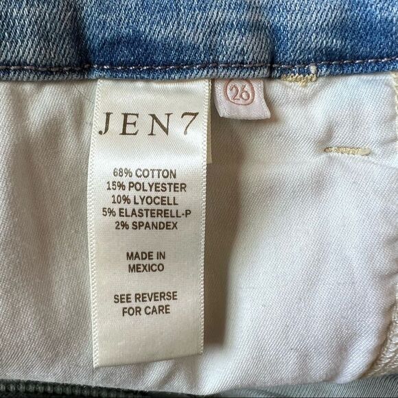 8FAM JEN7 Denim Frayed Hem Pencil Skirt - Picture 3 of 7